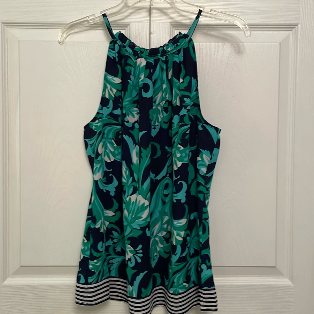 New York & Company 7th Avenue Pattern Halter Top Medium Paisley